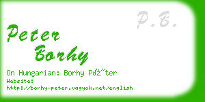 peter borhy business card